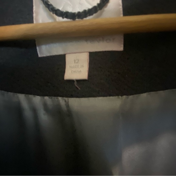 Rebecca Taylor grey coat with faux fur accent  collar - Picture 5 of 10